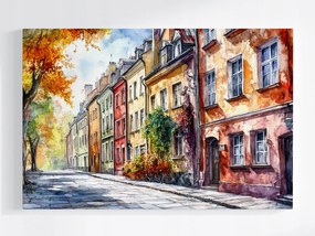 Vászonkép Canvas Város Házak Bérházak Utca Fák Ősz 60x40