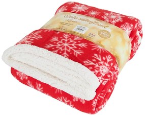 B.E.S. Petrovice Buffalo hópehely mintás pléd,piros, 150 x 200 cm