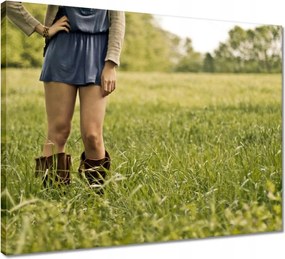 Vászonkép 50x40 Lány cowboycsizmában