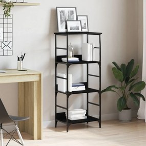 Könyvespolc Fekete Tölgy 50x33x117,5 cm Műanyag és Acél