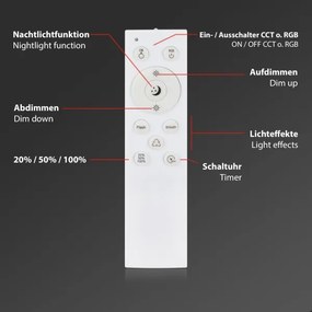 Briloner 3709-014 - LED RGBW Dimmelhető mennyezeti lámpa LED/22W/230V ezüst + távirányító