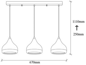 Csillár zsinóron YILDO 3xE27/40W/230V