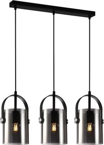 ITALUX PND-32453-3-BK-SG NANESMA Többágú Függesztett Lámpa Fekete, Füstös E27 IP20