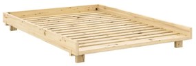 Natúr színű borovi fenyő franciaágy ágyráccsal 180x200 cm Social Bed – Karup Design