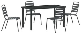 vidaXL Kert étkező szett 5 pcs Antracit Porszórt acél