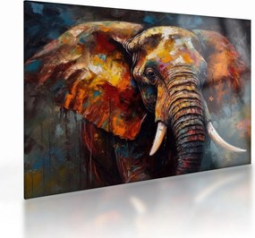 Üveg kép - Egy elefánt festése (70x50 cm)