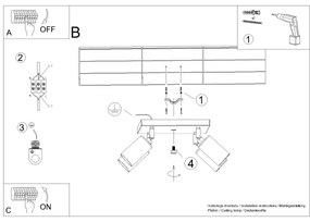 Sollux SL.1386 - Spotlámpa WINX 4xGU10/10W/230V fekete/arany