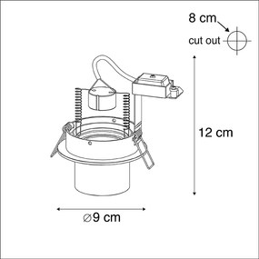 Modern beépített spotlámpa fekete kerek dönthető - Installa