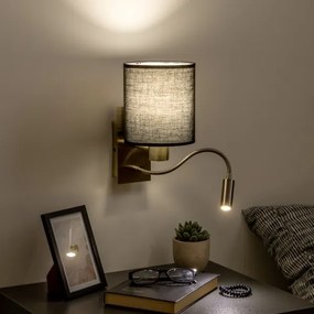 Brilagi - LED Fali lámpa NUBILA 1xE27/25W/230V + LED/3W réz/fekete