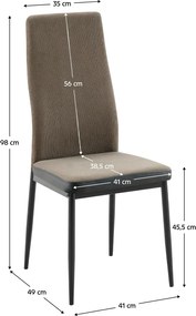 Étkező szék, sötétbarna/fekete, ENRA NEW