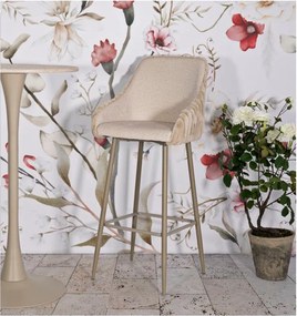 Krémszínű kárpitozott karfás bárszék szett 2 db-os (ülésmagasság 78 cm) Alaska – Mauro Ferretti