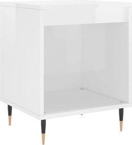 vidaXL magasfényű fehér szerelt fa éjjeliszekrény 40x35x50 cm