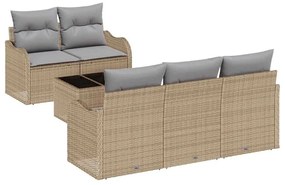 vidaXL Kerti Kanapé Szett párnával tárolóval 6 pcs Barna és szürke