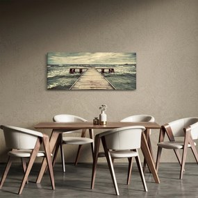 Egy fából készült móló képe a tengeren (120x50 cm)