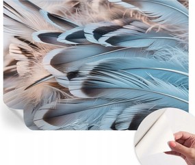 Öntapadós tapéta Fali furnér 3D hatás Kék tollak 208x146 cm