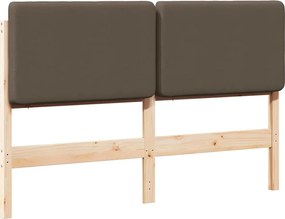 vidaXL Kárpitozott fejtámla Barna és taupe 160 cm Tömör fenyőfa