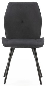 Fekete kordbársony étkezőszék szett 2 db-os Adaya – Marckeric