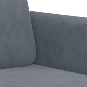 kétszemélyes sötétszürke bársony kanapé 120 cm