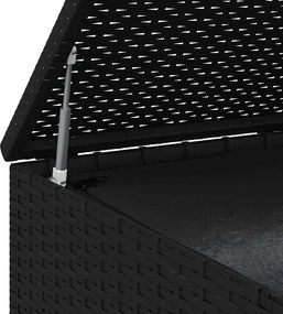 Fekete Polyrattan Kerti Párnatartó Doboz 100 X 97,5 X 104 Cm