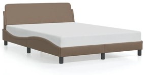 cappuccino színű műbőr ágykeret Dover 140x190 cm