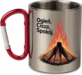 Fém Bögre Karabinerrel Tűz Csend Nyugalom 300 ML