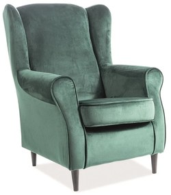 Baron Velvet fotel, zöld/fekete