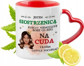 Unokahúgomnak Piros Bögre Szív Alakú Füllel Ajándék