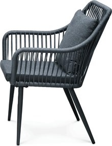 Kerti bútor szett 1+2, szolár világítással, fém, szürke, AZS-L1314 GREY