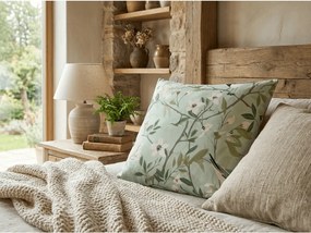 Pamut párnahuzat FLORIBIRD POLY 45x45 cm, zöld