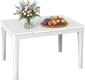 Outsunny kültéri dohányzóasztal hengeres lábakkal, téglalap alakú PP műanyag kerti oldalasztal, modern stílus — kerthez, erkélyhez, teraszhoz — 53 x 7