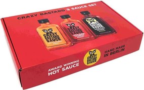 CRAZY BASTARD csípős szósz szett 3 x 100 ml,  piros