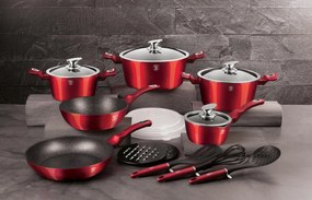 Berlinger Haus 18 részes edénykészlet Metallic Line Burgundy Edition