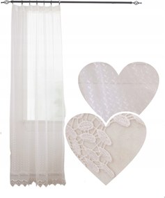 Hímzett függöny Levelek gipiurával Elegáns vasalás nélkül 300x250