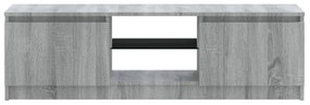 szürke sonoma színű TV-szekrény LED lámpákkal 120 x 30 x 35,5cm