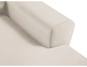 Bézs bársony kinyitható tárolóhelyes sarokkanapé (jobb oldali-heverő résszel) Kyoto – Cosmopolitan Design