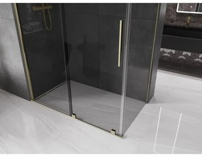 Mexen Velar, zuhanykabin tolóajtóval 140 x 85 cm, 8mm szürke üveg, arany fényes, 871-140-085-41-50