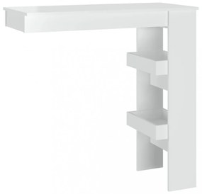 magasfényű fehér fatermék fali bárasztal 102 x 45 x 103,5cm