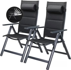 Deuba 2 darabos Premium alumínium fotel szett - antracit