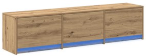 TV Szekrény LED világítással Artisan Tölgy 165x34x40 cm Szerelt Fa