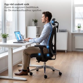 Ergonomikus irodai szék fekete hálós VECTOR
