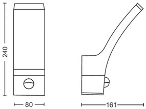 Philips-LED Kültéri fali lámpa érzékelővel SPLAY LED/12W/230V 4000K IP44