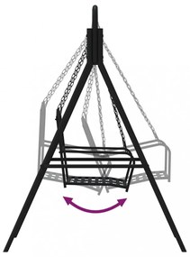 fekete acél hintapad 124 cm