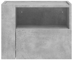 Betonszürke falra szerelhető éjjeliszekrény 45 x 30 x 35 cm