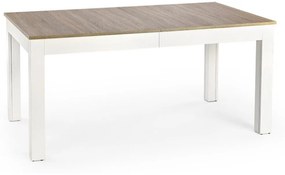 Asztal Houston 691Fehér, Sonoma tölgy, 76x90x160cm, Hosszabbíthatóság, Laminált forgácslap, Közepes sűrűségű farostlemez