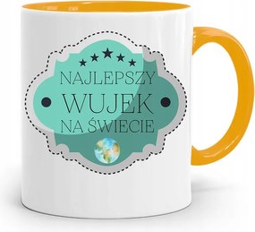 Sárga Bögre Ajándék Nagybácsinak A Legjobb Nagybácsi nyomtatott fényképpel