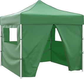 vidaXL zöld összecsukható pavilon 4 fallal 3 x 3 m