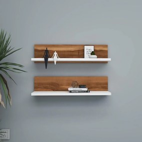 Fali polc Shelf - Diós, Fehér