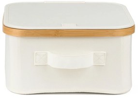 G21 tárolódoboz 30 x 30 x 15 cm, bambusz, fedéllel, bézs