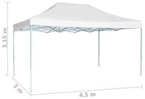 Fehér összecsukható rendezvénysátor 3 x 4,5 m