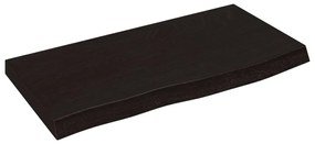 sötétbarna kezelt tömör tölgyfa fali polc 60x30x(2-4) cm